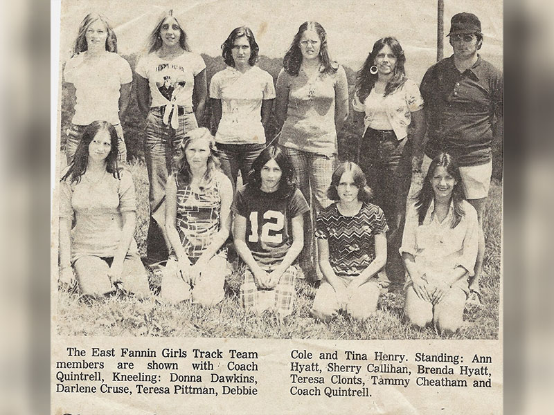 Sherry was a member of the East Fannin 1975 track and field team. She won the 1975 Georgia state Class B championship in the discuss throw with a record heave of 96 feet, 10 inches. 